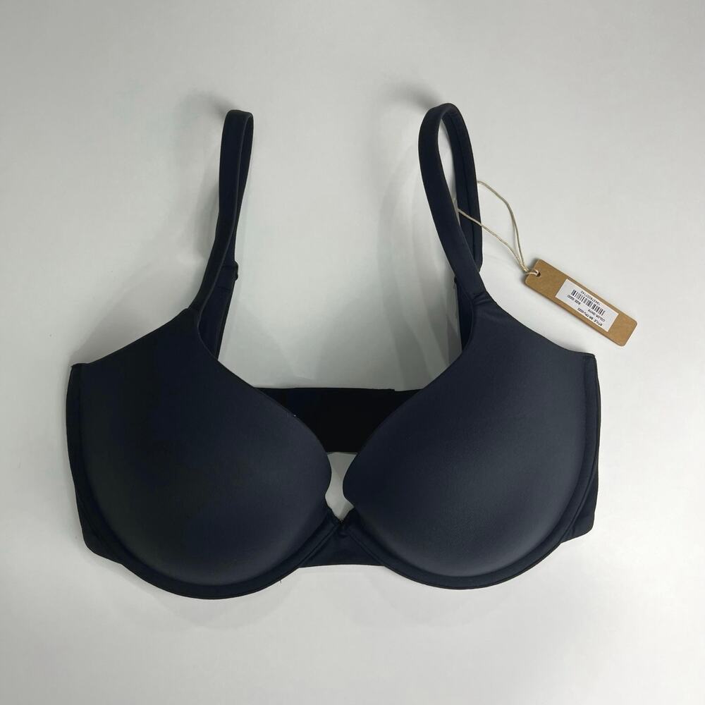 SKIMS Soft Fits Everybody T-Shirt Push up Bra Women's Sz 32DD Onyx BR-TPU-0022